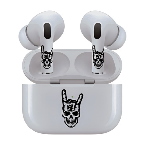 AirSkins - Stylish & Durable Decals for AirPods 4, Rock On Skull Design Earbuds & Case Skin, Scratch-Resistant, Precision Fit, Wireless Charging Friendly, Easy Application - 58 Designs Available