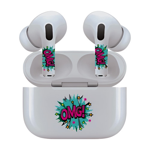 AirSkins - Stylish & Durable Decals for AirPods 4, OMG Design Earbuds & Case Skin, Scratch-Resistant, Precision Fit, Wireless Charging Friendly, Easy Application - 58 Designs Available