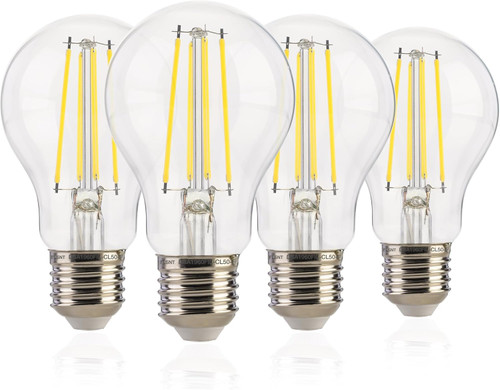 Jaspertronics™ Dusk to Dawn Outdoor Sensor A19 LED Light Bulb, 5000K Daylight,8W (100W Eqv.), 1400LM, Vintage Filament E26 Base,Auto On/Off Photocell Automatic for Energy-Efficient Outdoor Lighting, 4 Pack