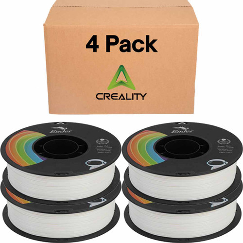 Creality Ender PLA+ Filament White 4 Pack of 1KG Spools, 1.75mm Diameter, Compatible with 99% FDM 3D Printers, Strong Toughness, Clog-Free, Vacuum Packaged, High Precision, Eco-Friendly