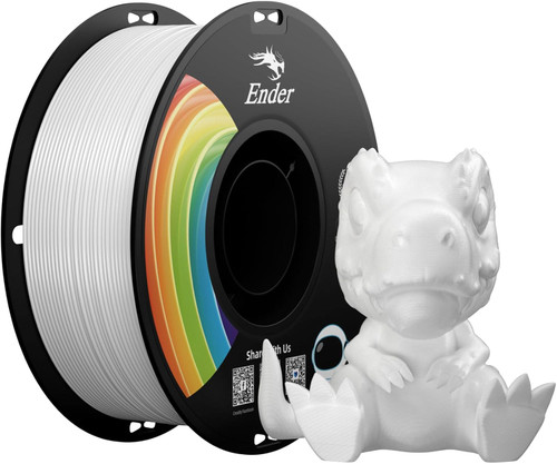 Creality Ender PLA+ Filament White, 1KG Spool (2.2lbs), 1.75mm Diameter, Compatible with 99% FDM 3D Printers, Strong Toughness, Clog-Free, Vacuum Packaged, High Precision, Eco-Friendly