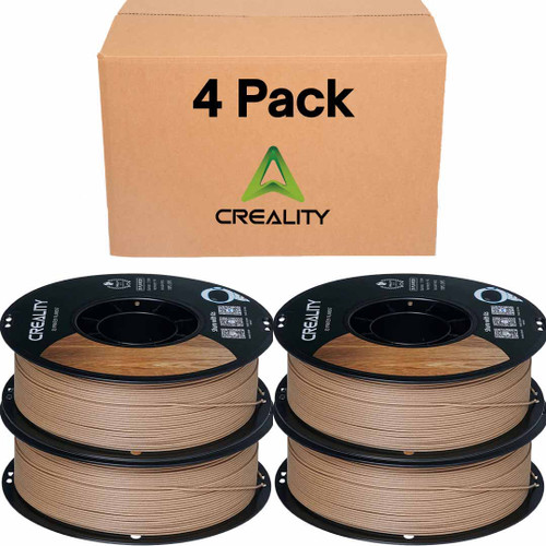 Creality 1.75mm PLA Wood Filament 4 Pack of 1KG Spools, Premium CR-Wood, Exquisite Wood Texture, Smooth Feeding, Stable Printing, Low Shrinkage, Eco-Friendly, Compatible with FDM 3D Printers