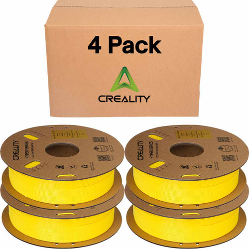 Creality Hyper PLA 3D Printer Filament 4 Pack - 1.75mm, 1kg Spool, Up to 600mm/s High-Speed Printing, +/-0.03mm Accuracy, Compatible with Creality K1 Max Ender-5 S1, Anycubic, Prusa, Bambu, Yellow
