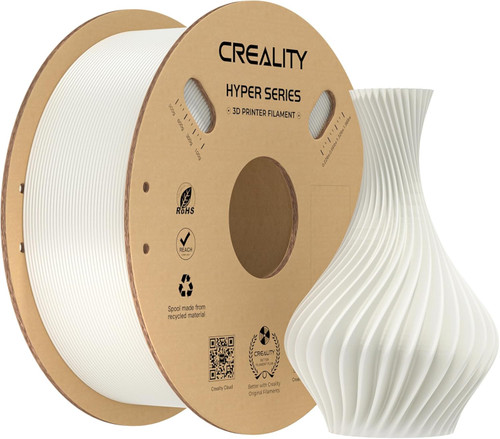 Creality Hyper PLA 3D Printer Filament 1.75mm, 1kg Spool, Up to 600mm/s High-Speed Printing, +/-0.03mm Accuracy, Compatible with Creality K1 Max Ender-5 S1, Anycubic, Prusa, Bambu, White