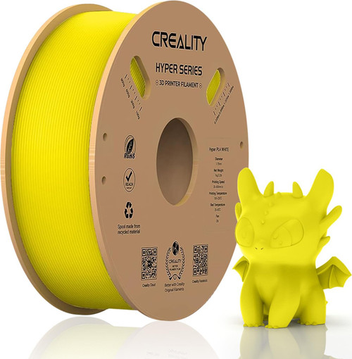 Creality Hyper PLA 3D Printer Filament 1.75mm, 1kg Spool, Up to 600mm/s High-Speed Printing, +/-0.03mm Accuracy, Compatible with Creality K1 Max Ender-5 S1, Anycubic, Prusa, Bambu, Yellow