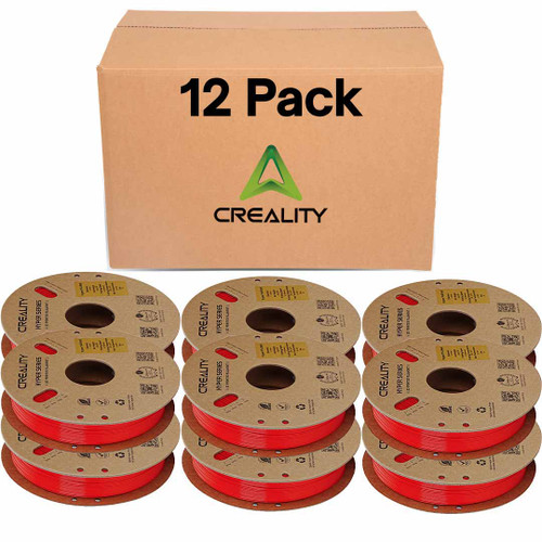 Creality Hyper PLA 3D Printer Filament 12 Pack - 1.75mm, 1kg Spool, Up to 600mm/s High-Speed Printing, +/-0.03mm Accuracy, Compatible with Creality K1 Max Ender-5 S1, Anycubic, Prusa, Bambu, Red