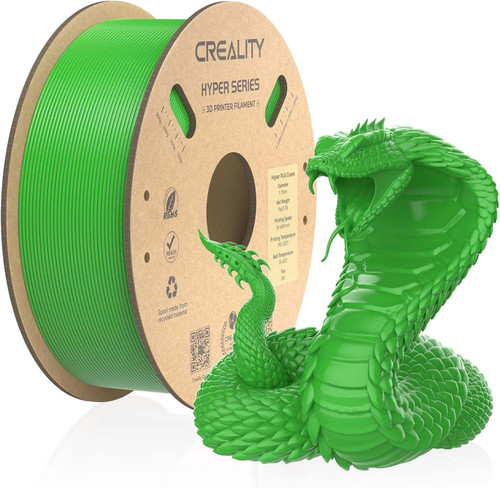 Creality Hyper PLA 3D Printer Filament 1.75mm, 1kg Spool, Up to 600mm/s High-Speed Printing, +/-0.03mm Accuracy, Compatible with Creality K1 Max Ender-5 S1, Anycubic, Prusa, Bambu, Green
