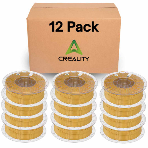 Creality Hyper PLA 3D Printer Filament 12 Pack - 1.75mm, 1kg Spool, Up to 600mm/s High-Speed Printing, +/-0.03mm Accuracy, Compatible with Creality K1 Max Ender-5 S1, Anycubic, Prusa, Bambu, Gold