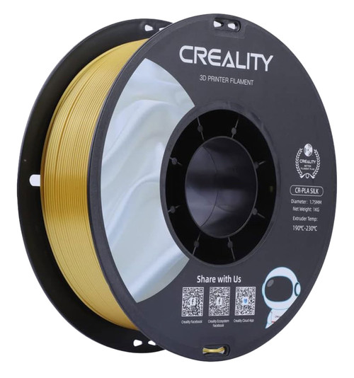 Creality Silk PLA 3D Printer Filament - 1.75mm, High Gloss & Smooth Texture, 2.2lb Spool, Clog-Free, Compatible with Most FDM Printers, Easy Mold, Low Shrinkage - Gold-Silver
