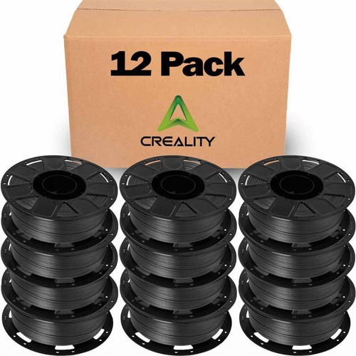 Creality Ender PLA Filament 1.75mm 12 Roll Bundle - Black - No-Tangle, Eco-Friendly, Strong Bonding, Universal 3D Printer Fit