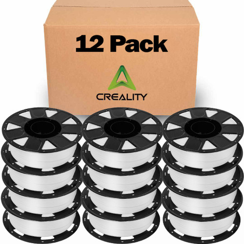 Creality Ender PLA Filament 1.75mm 12 Roll Bundle - White - No-Tangle, Eco-Friendly, Strong Bonding, Universal 3D Printer Fit