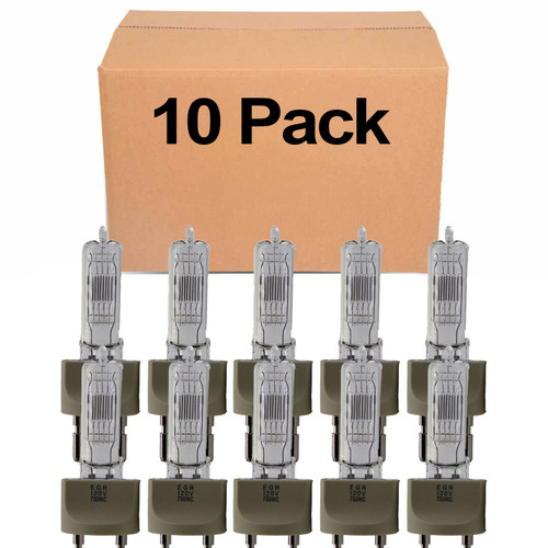 Ushio EGR 10 Pack 750W 120V Halogen Stage/Studio Lamp JS120V750WC G22, 3200K, 21000 lm, 200hr - 1000282