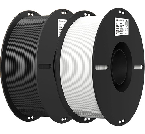 Creality Ender PLA Filament 1.75mm 2 Roll Bundle  - 1 Black Roll & 1 White Roll – No-Tangle, Eco-Friendly, Strong Bonding, Universal 3D Printer Fit