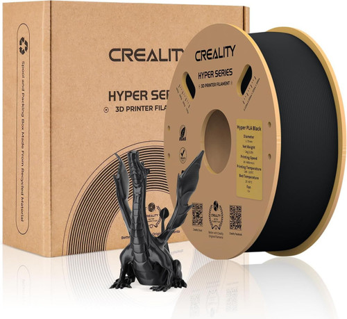 Creality Hyper PLA RFID Black Filament 12 Pack 1.75mm 1kg High-Speed 600mm/s - 3301010406