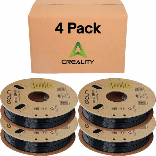 Creality Hyper PLA RFID Black Filament 4 Pack 1.75mm 1kg High-Speed 600mm/s - 3301010406