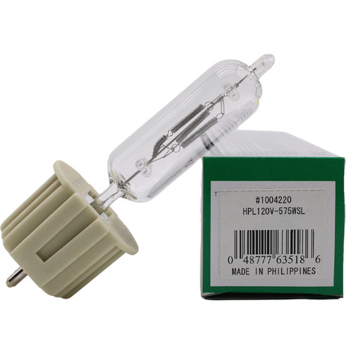 Ushio HPL 575W 120V stage and studio lamp with 3000-hour lifespan, model 1004220.