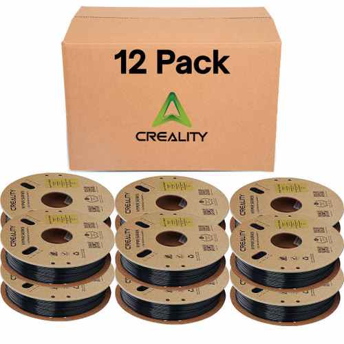Creality Hyper PLA 3D Printer Filament 12 Pack - 1.75mm, 1kg Spool, Up to 600mm/s High-Speed Printing, +/-0.03mm Accuracy, Compatible with Creality K1 Max Ender-5 S1, Anycubic, Prusa, Bambu, Black