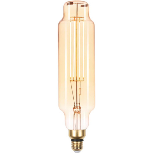 Jaspertronics™ Vintage Large LED Edison Bulbs 40W Equivalent, Decorative Dimmable Tube LED Bulbs with Amber Glass, 2000K Warm White, E26 Base, 7W 400LM, 82 High CRI, TT80/T24