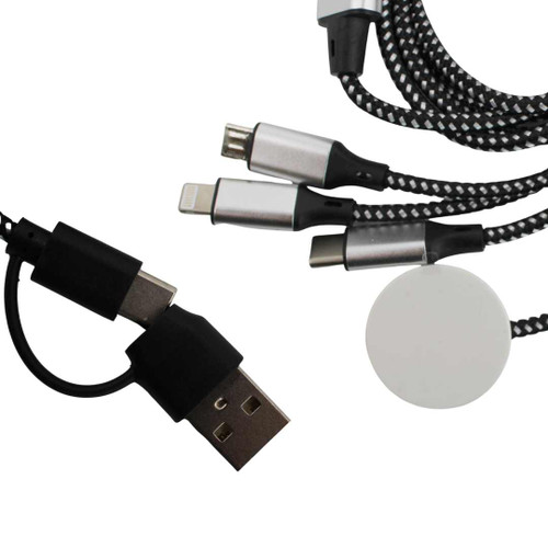 Jaspertronics™ Upgraded 4-in-2 USB-C Cable for Apple Watch & iPhone, Multi Fast Charging Compatible with iWatch Ultra/SE/9/8/7/6/5/4/3/2/1 & iPhone 15/14/13/12/11/Galaxy S23 - 4Ft Jaspertronics™ Upgraded 4-in-2 USB-C Cable for Apple Watch & iPhone, Multi Fast Charging Compatible with iWatch Ultra/SE/9/8/7/6/5/4/3/2/1 & iPhone 15/14/13/12/11/Galaxy S23 - 4Ft