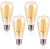 Jaspertronics™ ST19 LED Edison Bulbs - 2200K Warm White, Amber Glass, 4W (40W Equivalent), Dimmable, CRI90+, 400LM, E26 Base, Energy-Efficient Vintage Light for Pendant Fixtures & Indoor Use - 4 Pack