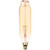 Jaspertronics™ Vintage Large LED Edison Bulbs 40W Equivalent, Decorative Dimmable Tube LED Bulbs with Amber Glass, 2000K Warm White, E26 Base, 7W 400LM, 82 High CRI, TT80/T24