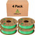 Creality Green PETG Filament 4 Pack 1.75mm - High-Speed 3D Printer Filament for K1 Max, 30-600mm/s Printing, 1kg/2.2lbs Spool, Hyper PETG with Dimensional Accuracy +/- 0.03mm