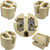 5 Pack of G22 Lamp Holder Socket - High-Temperature Ceramic Steatite Base, 3000W Max, 1000V, 20A, Nickel-Plated Copper Contacts, UL Recognized, Ideal for Halogen & Metal Halide Fixtures - No Leads
