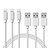 Jaspertronics™ Six Foot Long Length (2M) 8 Pin Connector to USB Charging Cable compatible with select iOS devices and Apple smartphones (3 Pack)