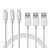 Jaspertronics™ Six Foot Long Length (2M) 8 Pin Connector to USB Charging Cable compatible with select iOS devices and Apple smartphones (3 Pack)