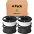 Creality Ender PLA Filament 1.75mm 4 Roll Bundle  - 2 Black Roll & 2 White Roll – No-Tangle, Eco-Friendly, Strong Bonding, Universal 3D Printer Fit