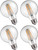 Jaspertronics™ G25 LED Globe Edison Light Bulbs - 2700K Soft White, Dimmable, 4W (40W Equivalent), 400LM, E26 Base, Clear Glass, CRI90, Energy-Efficient Accent Lighting for Indoor Fixtures - 4 Pack