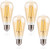 Jaspertronics™ ST19 LED Edison Bulbs - 2200K Warm White, Amber Glass, 4W (40W Equivalent), Dimmable, CRI90+, 400LM, E26 Base, Energy-Efficient Vintage Light for Pendant Fixtures & Indoor Use - 4 Pack