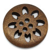 Round wooden 4 hole Button - Snowflake - 25mm x 1