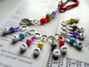 Counting Stitch Markers set of 10 - Colourful Stripes Bright with tin