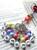 Counting Stitch Markers set of 10 - Colourful Stripes Bright with tin