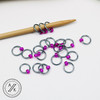 20 Flirty Fuschia Tiny Bead Jewel Rings Knitting Lace Markers 4mm | Atomic Knitting