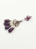 Purple twist drop Knitting Stitch Markers with keeper - set of 4