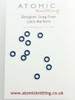 Navy 'Thin' Snag Free EPDM stitch markers 2.5mm x 10