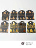 Paper Gift Tag Set D - Xmas Forest - Black, Gold & Brown - 8 tags