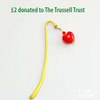Mini Gold Plated Bookmark Red Heart x1
