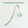 Mini Silver Plated Bookmark Aqua Nugget x1