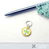 Number '150' Cast On Counting Stitch Marker - Gold & Green