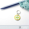 Number '200' Cast On Counting Stitch Marker - Gold & Green