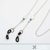 Denim Crystal & Czech Leaf Beaded Glasses Spectacles Chain Cord