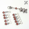 Almost Mauve Numbered Counting Stitch Markers set of 10 with teddy bear holder