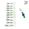 Silver Tree & Fern Green Numbered Counting Stitch Markers 1-10 (set of 10)