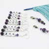 Amethyst Gemstone Numbered Counting Stitch Markers 25-200 - set of 8