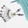 Amethyst Gemstone Numbered Counting Stitch Markers 25-200 - set of 8