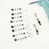 Snowflake Obsidian Gemstone Numbered Counting Stitch Markers 25-200 - set of 8