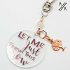'Let Me Just Finish This Row' Keyring with Stitch Marker